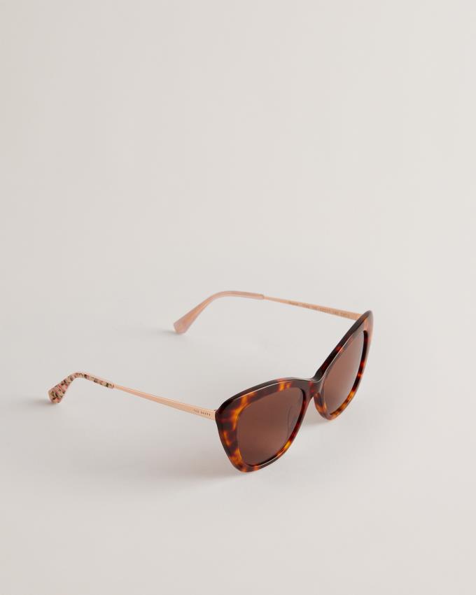 Lunette de Soleil Ted Baker Cat Eye Tortoiseshell Frame Marron Femme | TGT-01984907